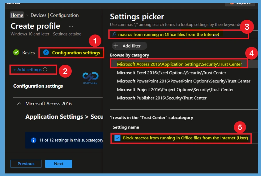 Block Internet Macros for Office Applications to Prevent Security Threats using Intune Policy 5 Block Internet Macros for Office Applications to Prevent Security Threats using Intune Policy - Fig.4