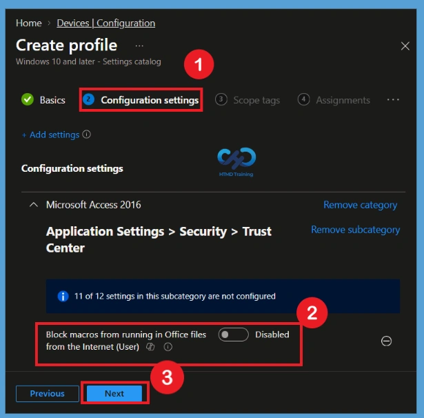 Block Internet Macros for Office Applications to Prevent Security Threats using Intune Policy 6 Block Internet Macros for Office Applications to Prevent Security Threats using Intune Policy - Fig.5