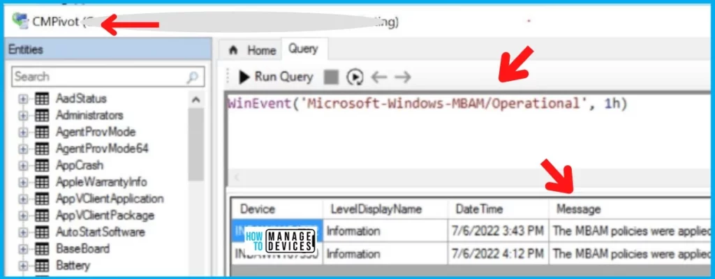 CMPivot Query for SCCM BitLocker Management Event Logs MBAM 1