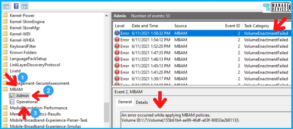 CMPivot Query for SCCM BitLocker Management Event Logs MBAM 3