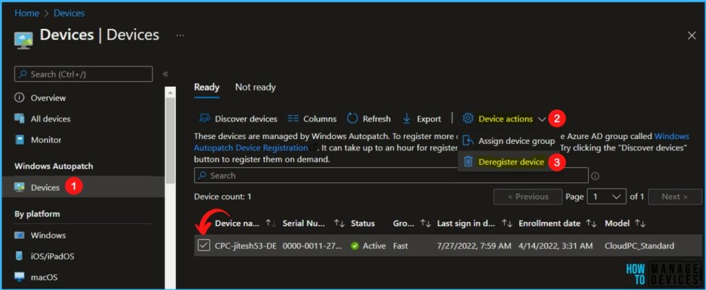 Deregister Device - Exclude Device from Windows Autopatch 4