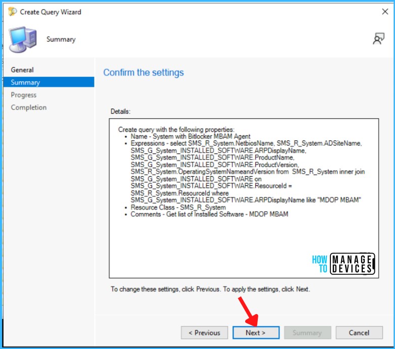 Summary - Get Installed Bitlocker MBAM Agent Details Using SCCM Query 5