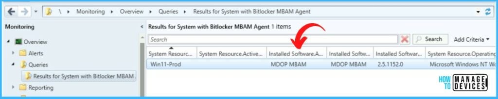 Lists of device - Get Installed Bitlocker MBAM Agent Details Using SCCM Query 8