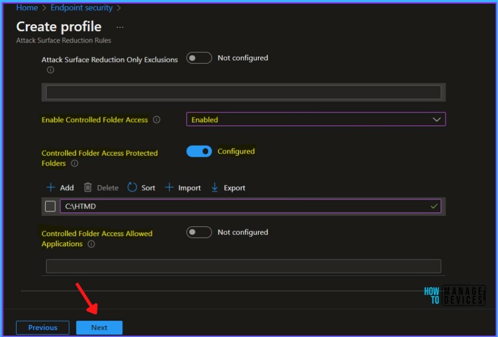 Configure Controlled Folder Access - Enable Controlled Folder Access To Protect Data Using Intune 4