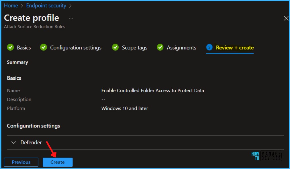 Review Policy - Enable Controlled Folder Access To Protect Data Using Intune 6