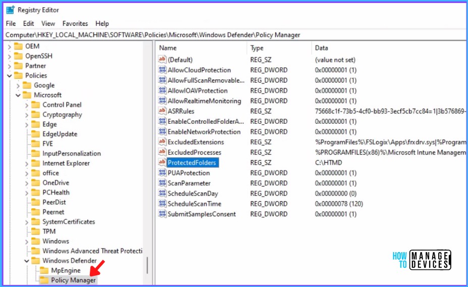 Registry - Controlled Folder Access Enabled 