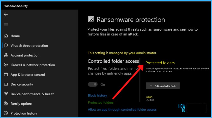 Protected Folders - Controlled Folder Access in Windows Security