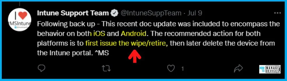 Intune Delete action no longer Retire iOS and Android Devices 5