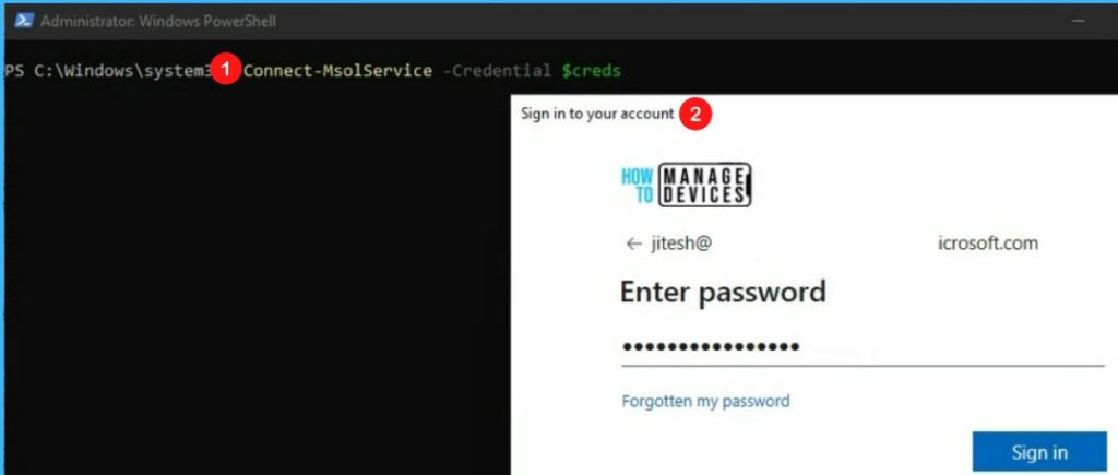 Sign in to your account – Check Current Inune License Status Using PowerShell 4