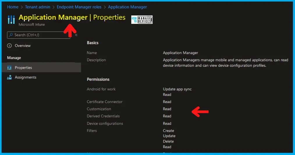 Intune RBAC Roles Permissions in the Intune Admin Center Portal Fig. 3