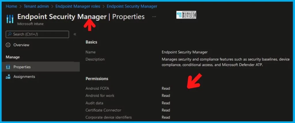 Intune RBAC Roles Permissions in the Intune Admin Center Portal Fig. 4