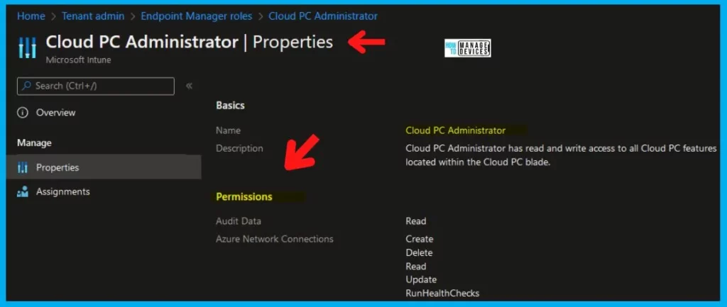 Intune RBAC Roles Permissions in the Intune Admin Center Portal Fig. 9