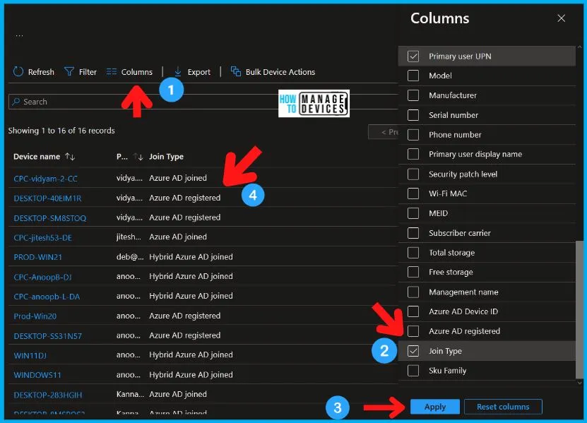 Intune Report for AAD Joined Vs Hybrid AAD Joined Devices using KQL Query 8