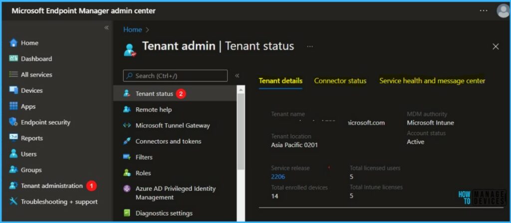 Tenant Status - Intune Service Health Status Message In MEM Admin Center 1