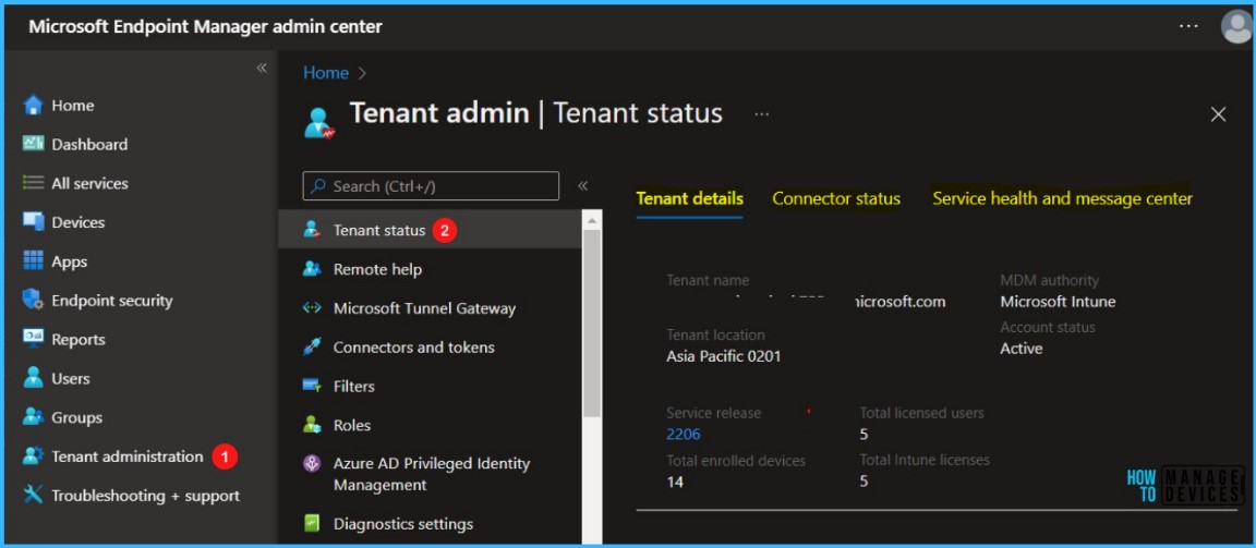 Intune Service Health Status Message In MEM Admin Center HTMD Blog