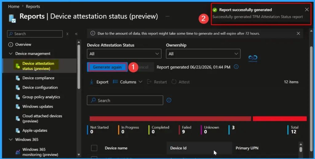 Intune Device Attestation Status Report to Verify Device Trust and Monitor Attestation Status - Fig.4