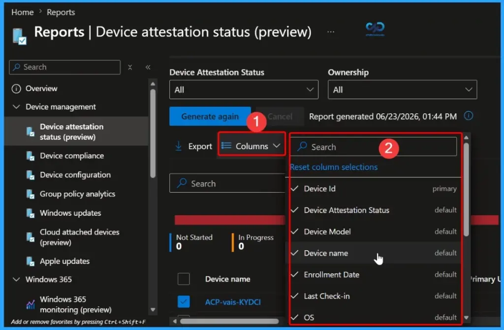 Intune Device Attestation Status Report to Verify Device Trust and Monitor Attestation Status - Fig.6