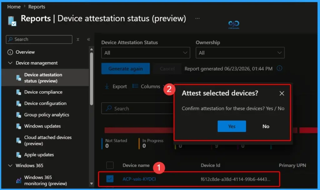 Intune Device Attestation Status Report to Verify Device Trust and Monitor Attestation Status - Fig.8