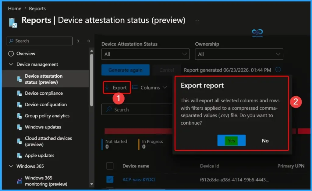 Intune Device Attestation Status Report to Verify Device Trust and Monitor Attestation Status - Fig.9