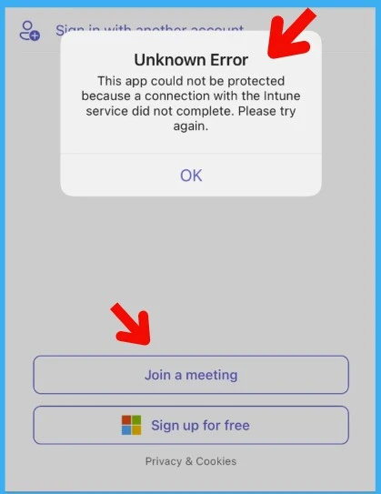 MS Teams Login Issue with Intune MAM Enrolled iOS Devices 1