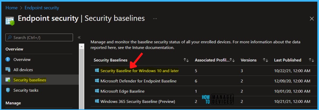 Update Intune Security Baseline Versions In MEM Admin Portal 2