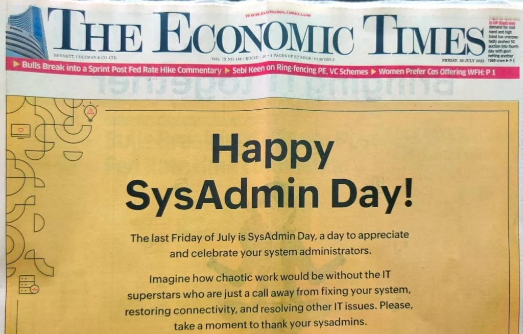 SysAdmin Day 2022 Appreciation Day for Administrators 2