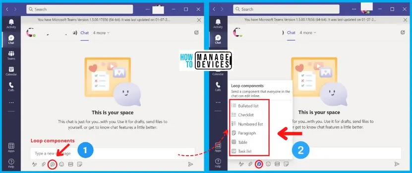 Microsoft Teams Self Chat Your Space Review | How to use Guide 8