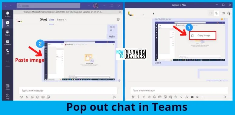 Teams Chat with Self Capability Launched