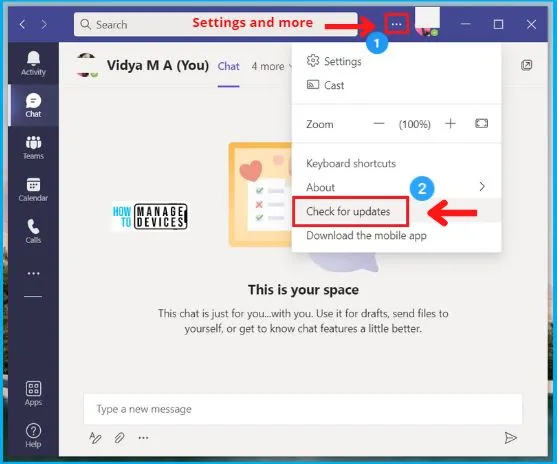 Microsoft Teams Self Chat Your Space Review | How to use Guide 5