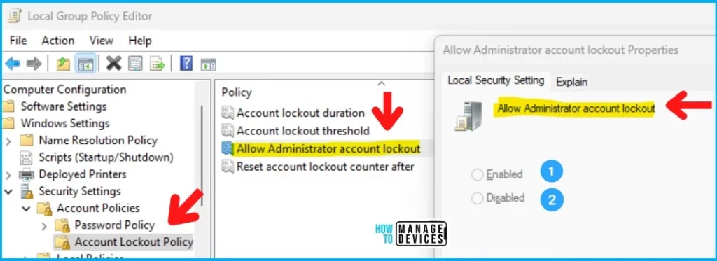 Windows 11 Group Policy to Allow Administrator Account Lockout 3