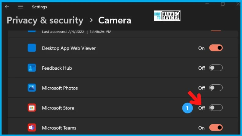 Windows 11 Privacy Settings for Camera and Mic 4