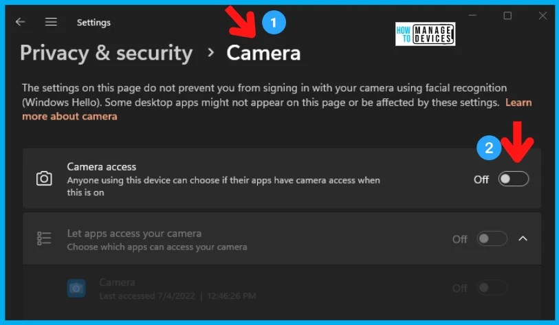 Windows 11 Privacy Settings for Camera and Mic 5