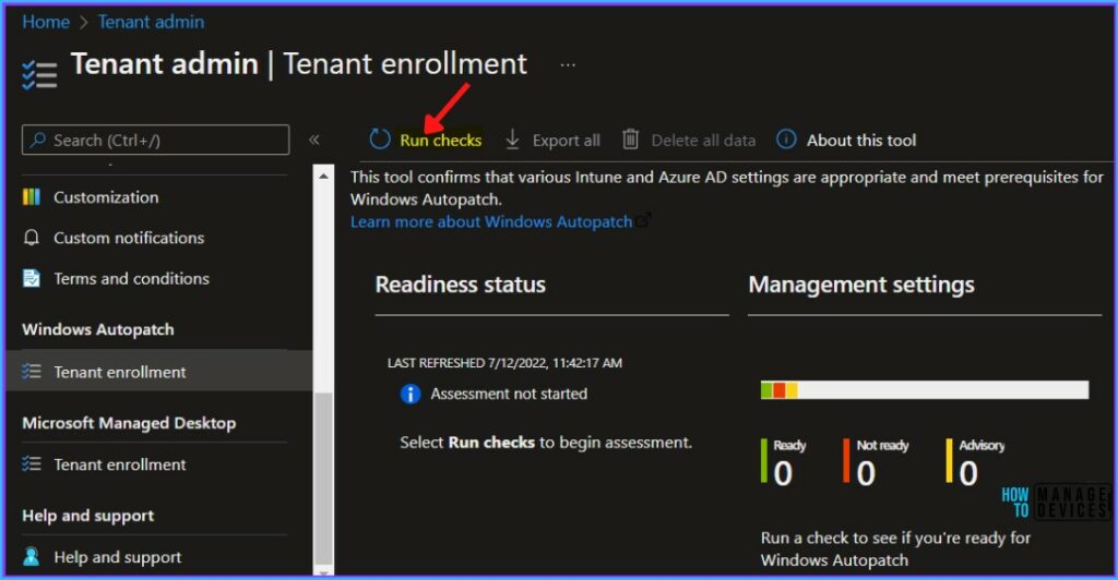 Click on Run checks - Windows Autopatch Implementation Setup Guide 3