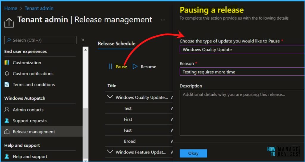 Pause Release - Windows Autopatch Release Management 2