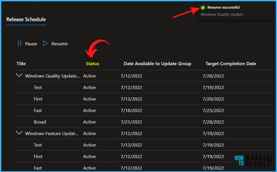 Resume Successful - Windows Autopatch Release Management 5