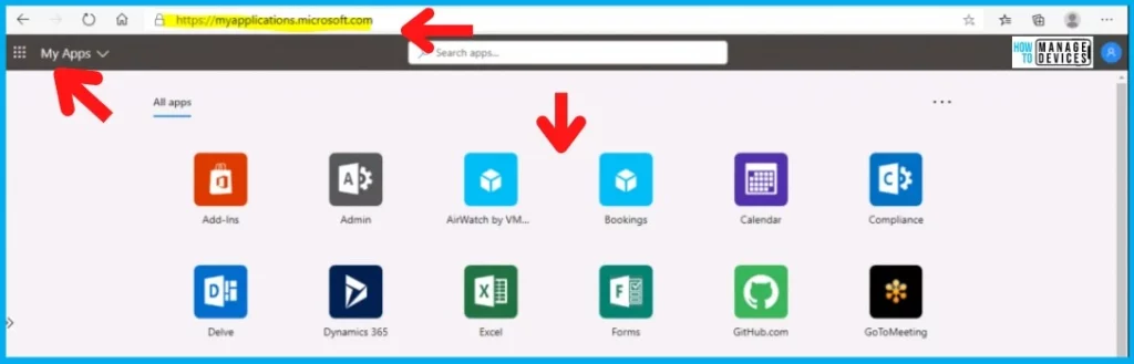 10 My Apps End User Portals from Intune Azure AD 9