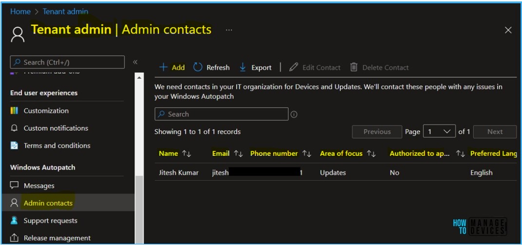 Add Admin Contact For Windows Autopatch Service In Intune Portal HTMD Blog