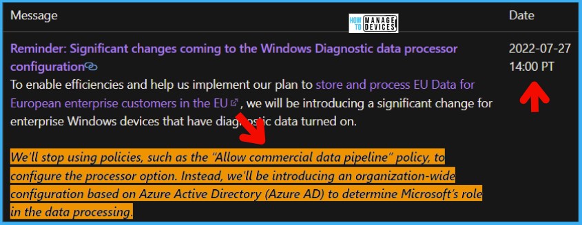 Allow commercial data pipeline Group Policy Setting is Going away 4