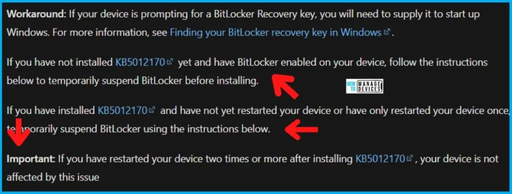 Bitlocker Recovery key Screen Prompt Issues Error 0x800f0922 after installing August Patch KB5012170 1