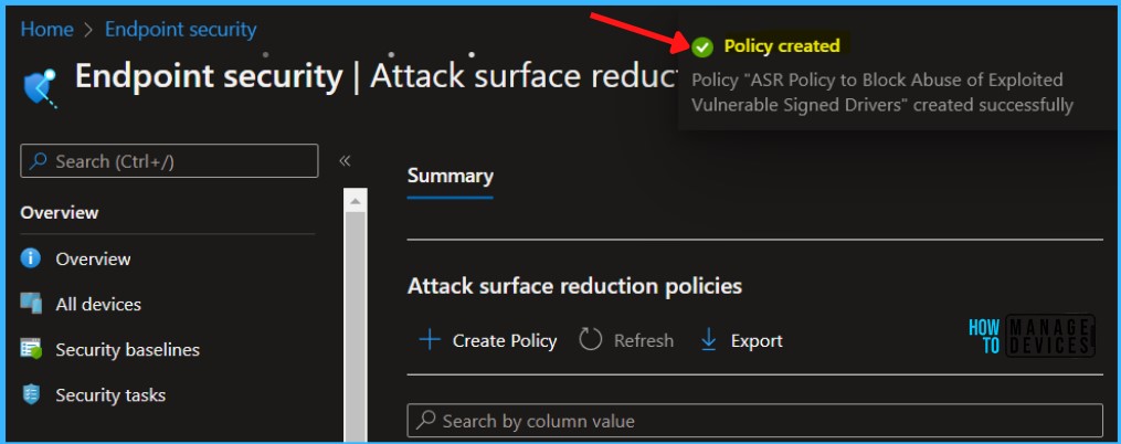 Policy Created - Block Vulnerable Signed Drivers Using Intune ASR Rules 7