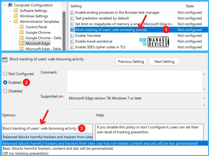 Configure Tracking Prevention in Microsoft Edge using Group Policy