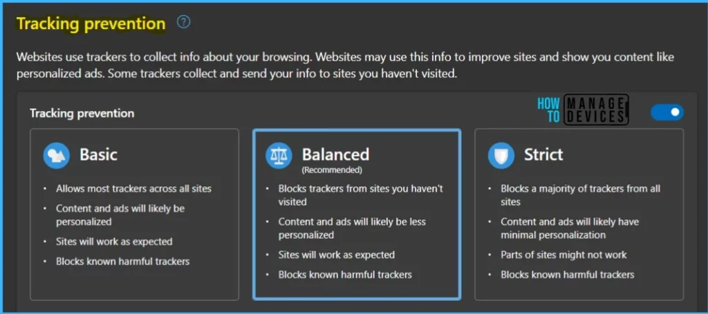 Tracking Prevention Options - Configure Tracking Prevention in Microsoft Edge 1