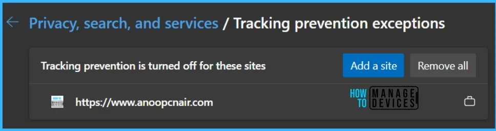 End Users Experience - Tracking Prevention in Microsoft Edge