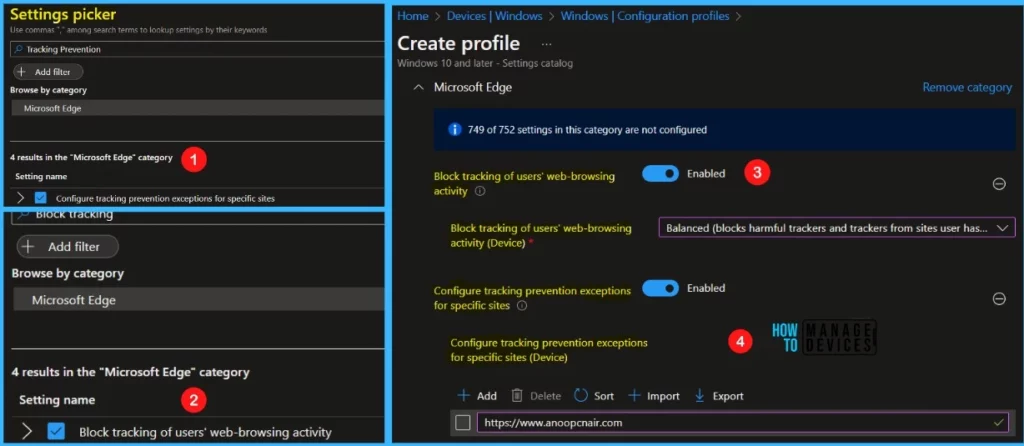 Intune Policy to Configure Tracking Prevention in Microsoft Edge