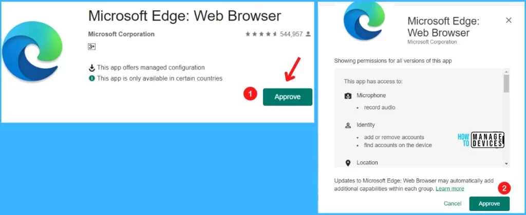 Click on Approve - Add Android Managed Google Play App in Intune 5