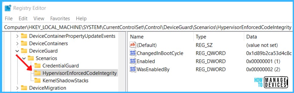 Enable Core Isolation Memory Integrity in Windows using Registry