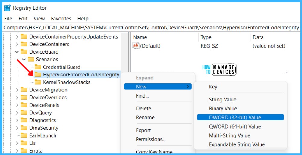 HypervisorEnforcedCodeIntegrity - Enable Core Isolation Memory Integrity in Windows using Registry 2