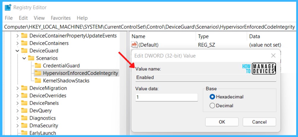 Enable Or Disable Core Isolation Memory Integrity in Windows using Registry 3