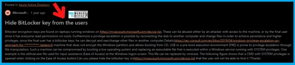 Block Hide BitLocker Recovery Key from Users using MS Graph and PowerShell 2