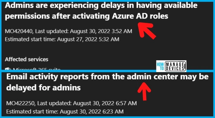 Email Alert Delay from Microsoft Admin Center Issue 2